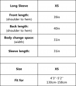 Dry Robe Size Chart